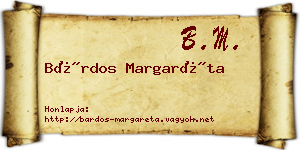 Bárdos Margaréta névjegykártya